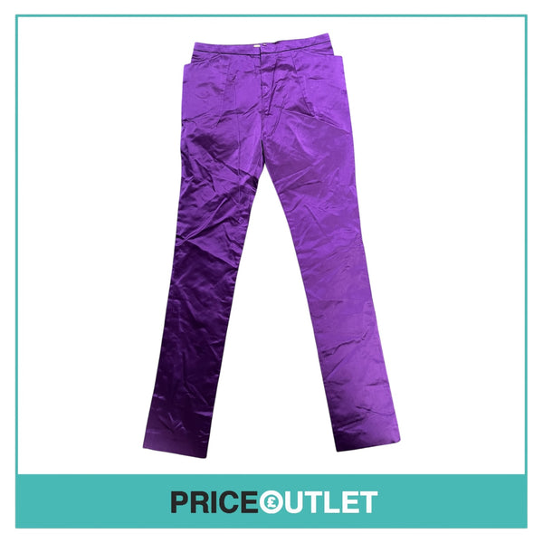 Commuun - Purple Satin Tapered Trousers - Size 40 - BRAND NEW WITH TAGS