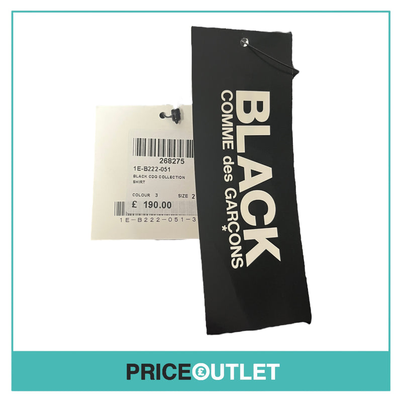Comme des Garçons Black - Black and White Print Shirt with Tartan Pocket - Size S - BRAND NEW WITH TAGS