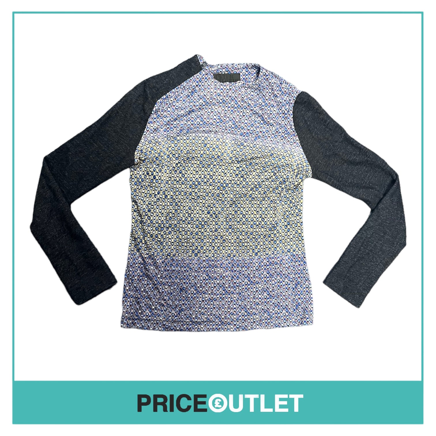 Peter Pilotto - Printed Top with Knit Sleeves - Size 12 - BRAND NEW WITH TAGS