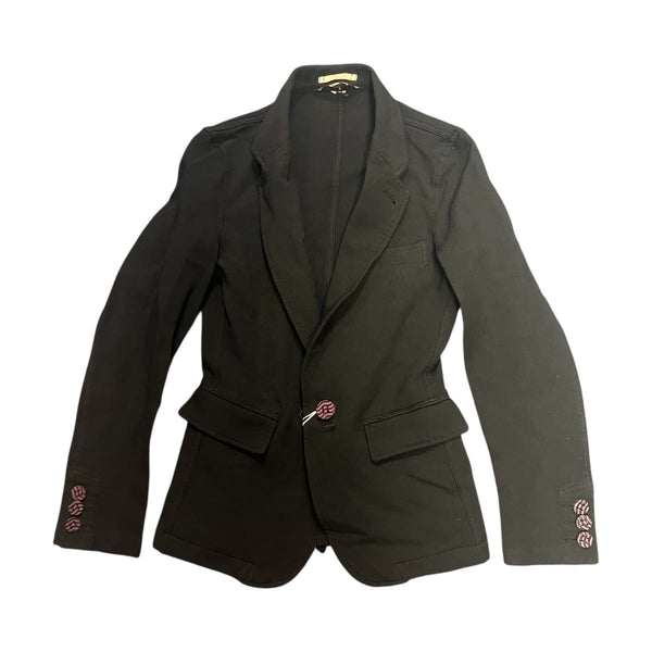 Comme des Garçons Homme Plus - Mens Black Blazer with Purple Buttons - Size S - BRAND NEW WITH TAGS