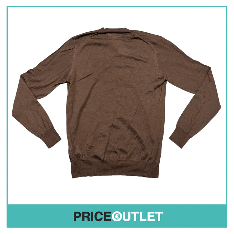 Comme des Garçons Shirt - Brown V Neck Knit Jumper - Size M - BRAND NEW WITH TAGS