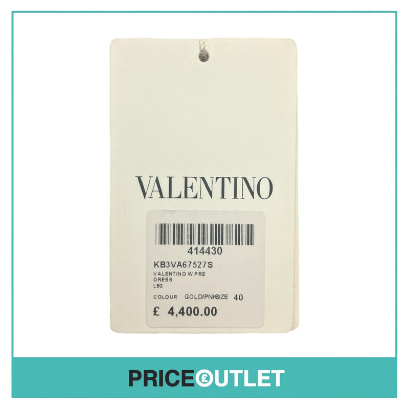 Valentino - Gold and Pink Lace Dress - Size 40 - BRAND NEW WITH TAGS