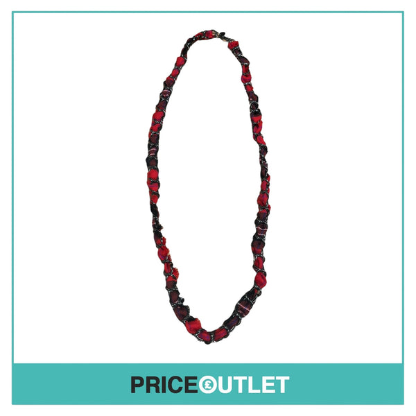 Erickson Beamon - Red and Black Check Chain Necklace - Size M - BRAND NEW WITH TAGS