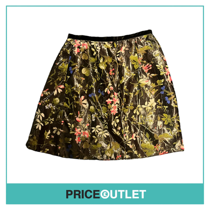 Erdem - Floral Metallic Skirt - Size 8 - BRAND NEW WITH TAGS