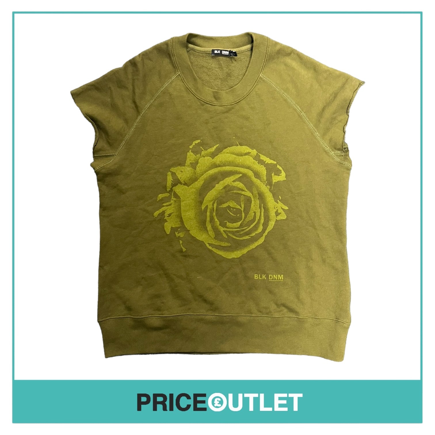 BLK DNM - Khaki Rose Sleeveless Jumper - Size S - BRAND NEW