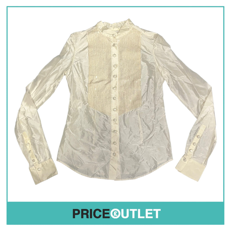 L'Wren Scott - Off White Satin Shirt with Sequins - Size 42 - BRAND NEW WITH TAGS