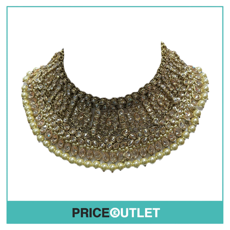 Dhiral's Creations - Gold Chocker, Earrings and Headpiece Jewellery Set - BRAND NEW IN BAG