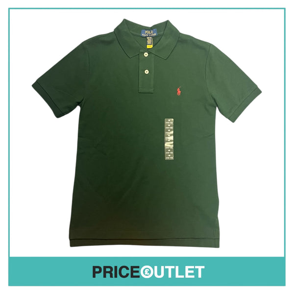 Ralph Lauren - Boys Green Iconic Mesh Polo Shirt - Size M (10-12) - BRAND NEW WITH TAGS