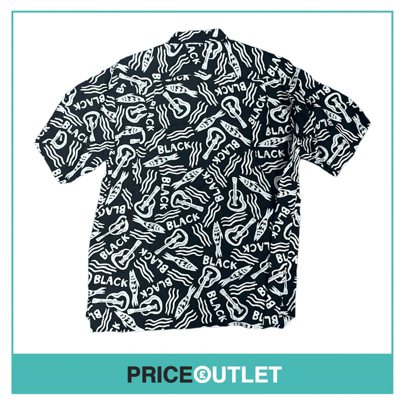 Comme des Garçons Black - Black and White Print Shirt with Tartan Pocket - Size S - BRAND NEW WITH TAGS