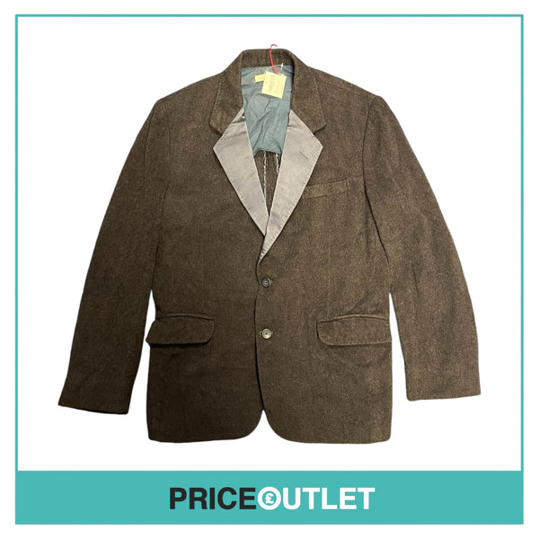 Chatav Ectabit - Grey Wool Blazer with Embroidery - Size 5 - BRAND NEW WITH TAGS