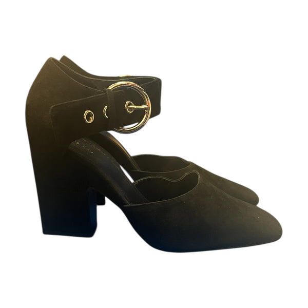 Céline - Black Suede Mary Jane Pumps with Curved Heel - Size 40 - BRAND NEW WITH TAGS