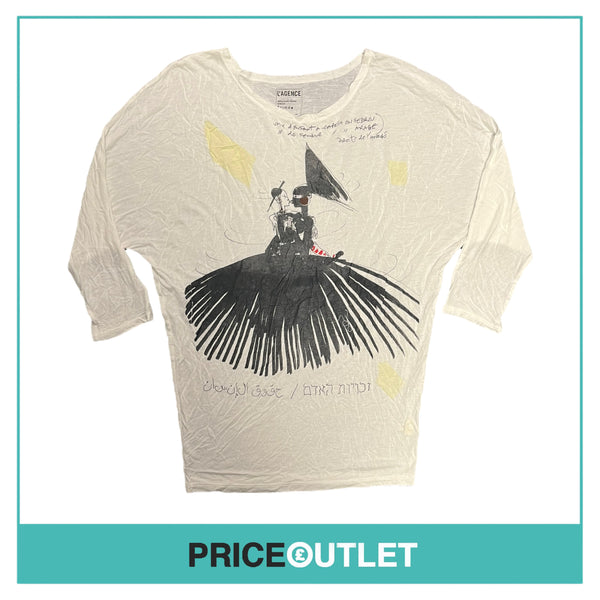 L'Agence x Jean Paul Goude - White Graphic Top - Size 1 - BRAND NEW WITH TAGS