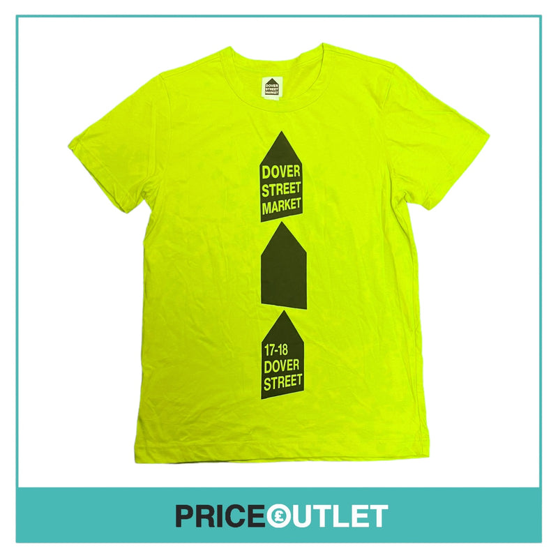 Dover Street Market - Lime Green Triple Logo T-Shirt - Size S - BRAND NEW WITH TAGS