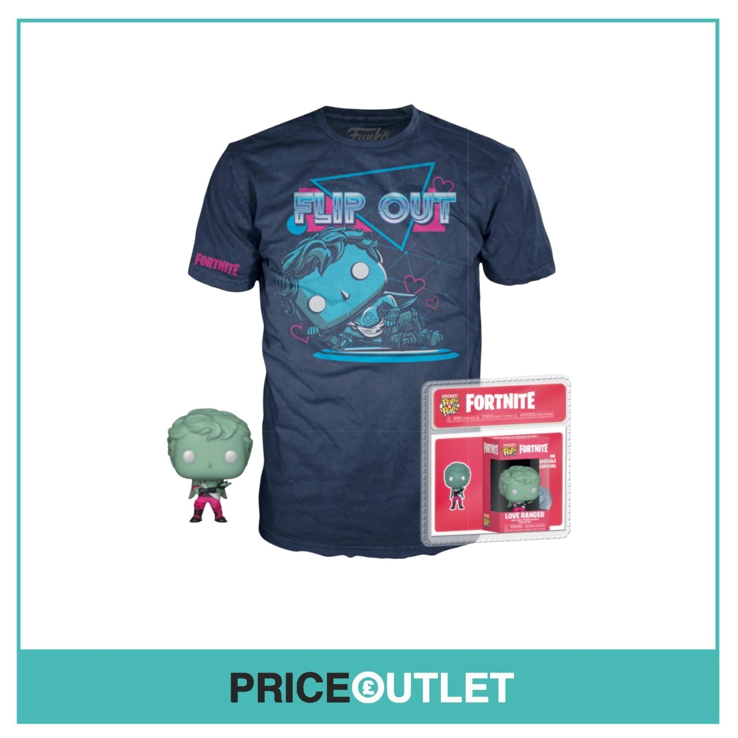 Funko - Fortnite Pocket Pop! & Tee Box Love Ranger