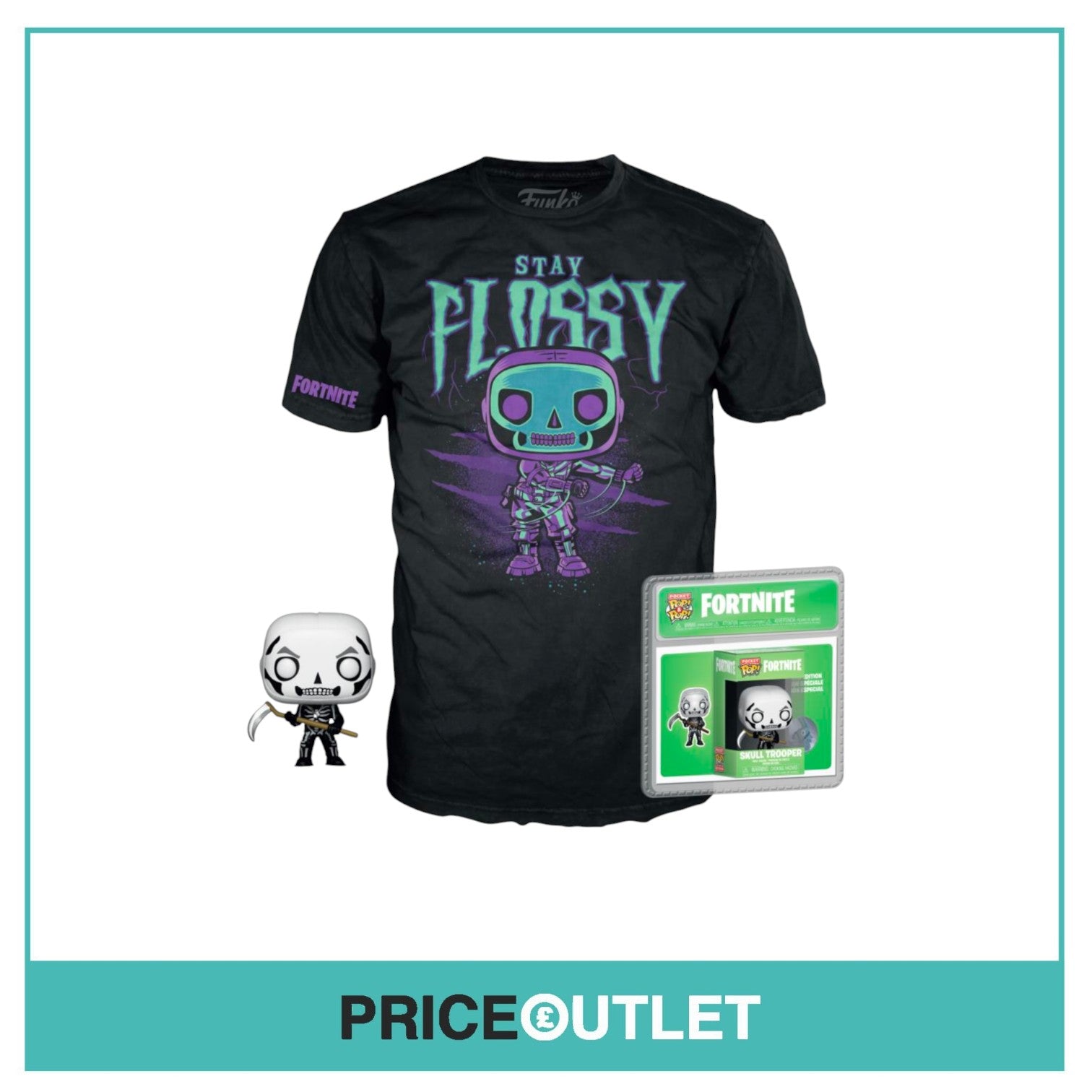 Funko - Fortnite Pocket Pop! & Tee Box Skull Trooper