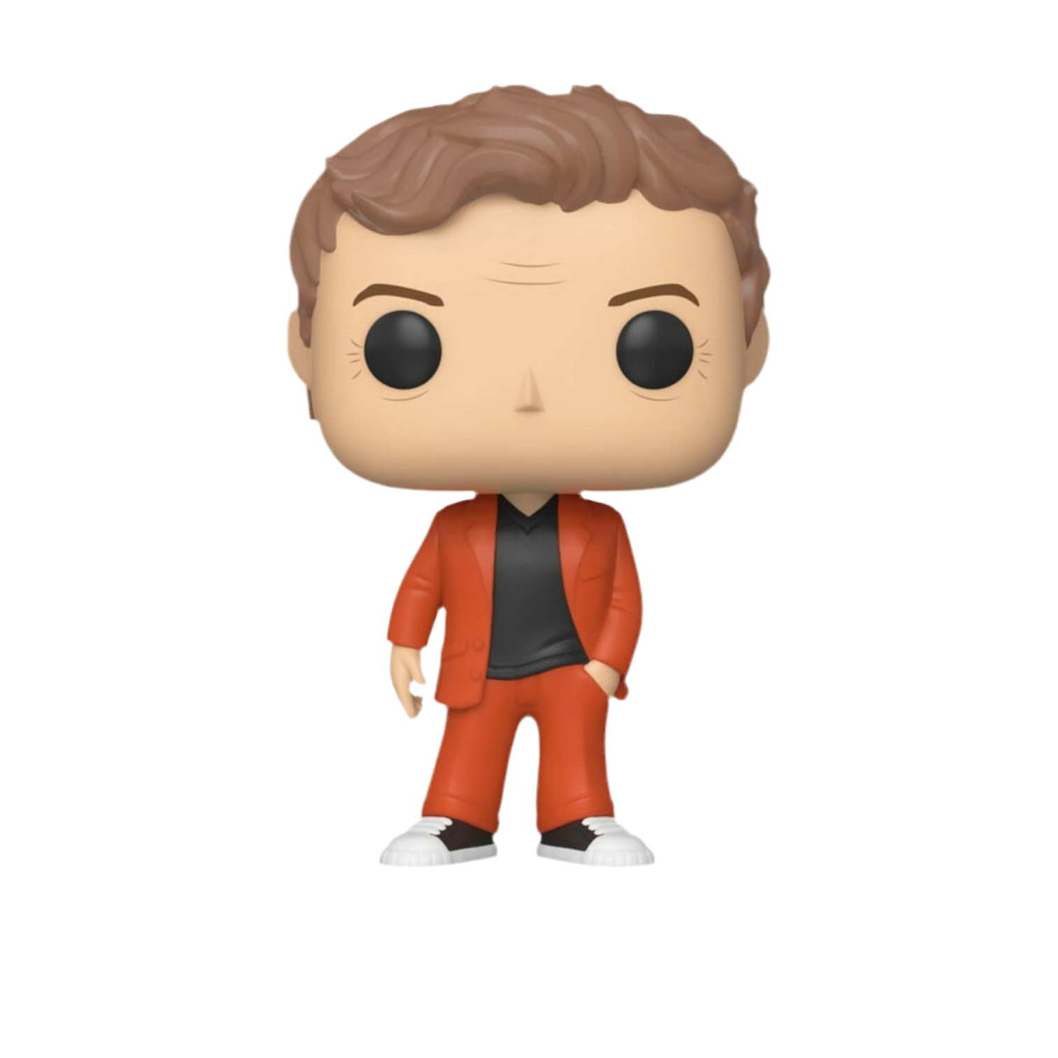 Funko Pop! vinyl figure of a person wearing an orange suit on a white background