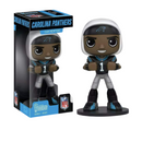 Carolina Panthers NFL bobble-head figure and packaging on a white background