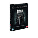Game of Thrones DVD box set with a character on a throne, on a white background