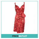 David Szeto - Pink and Red Leopard Print Wrap Dress - Size 38 - BRAND NEW WITH TAGS