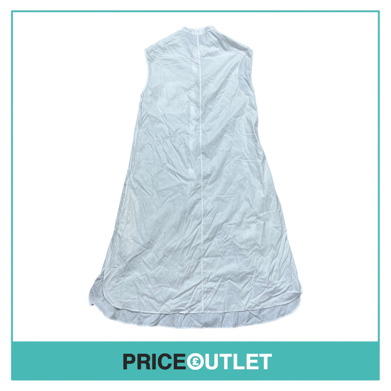Fabio Quaranta - Long Collarless White Shirt with Print - Size 40 - BRAND NEW WITH TAGS
