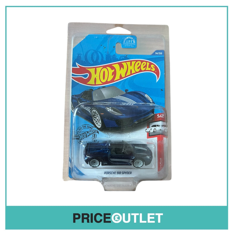 Hot Wheels - Porsche 918 Spyder (Blue) - Slight damage to box