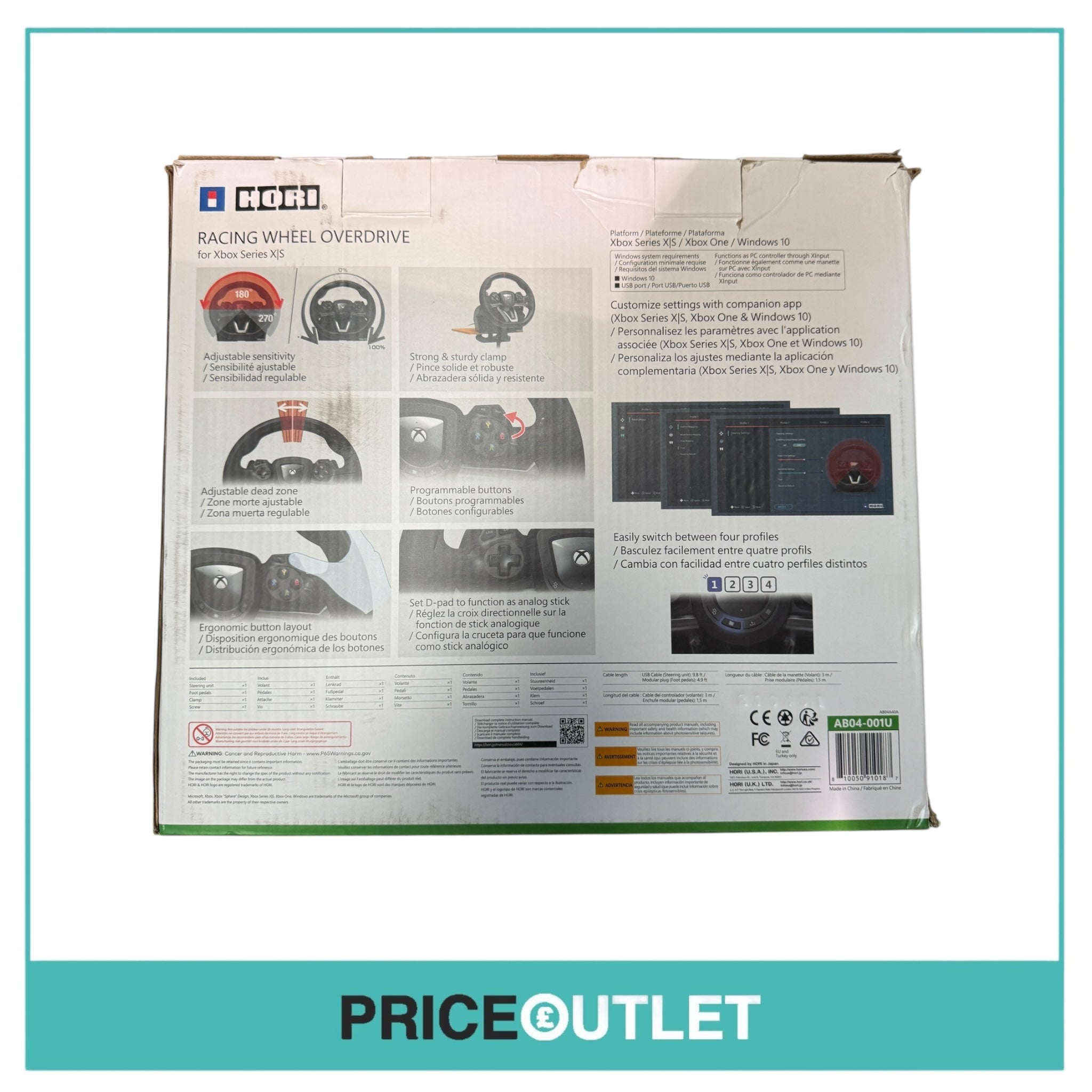 Hori - Racing Wheel Overdrive For Xbox - Pre Owned/box Damaged