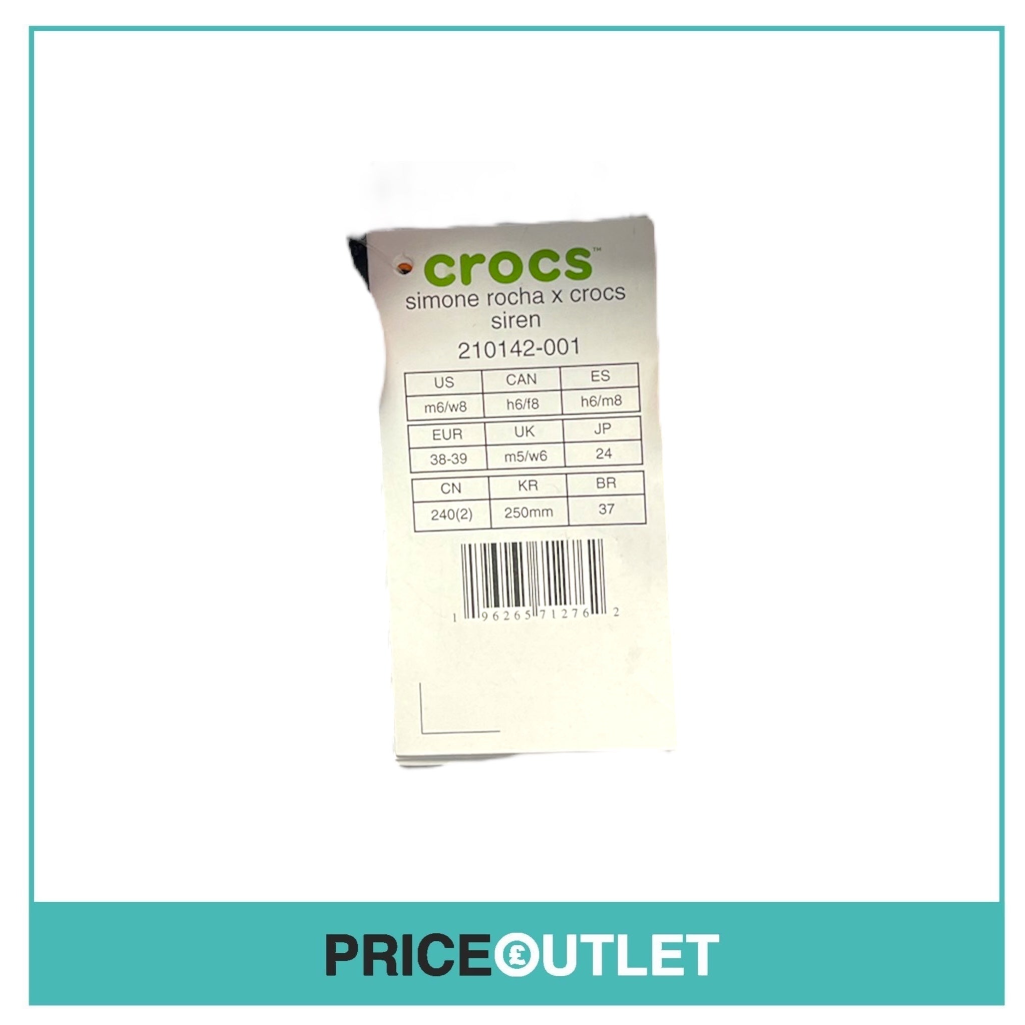 Simone Rocha X Crocs - Siren Black Crocs - Size UK m5/w6 - BRAND NEW
