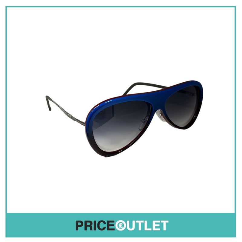 Blue and Red Sunglasses With Leather Grey Arms RRP (£325)