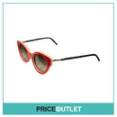 Red & Cream Sunglasses With Black Leather Arm