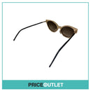 Red & Cream Sunglasses With Black Leather Arm