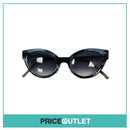 Blue Tortoiseshell Effect Sunglasses With Grey Leather Arms
