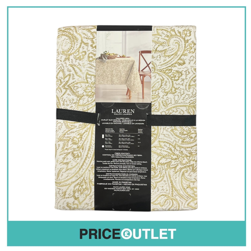 Ralph Lauren - Tailored Hem Green Patterned Tablecloth - BRAND NEW & SEALED