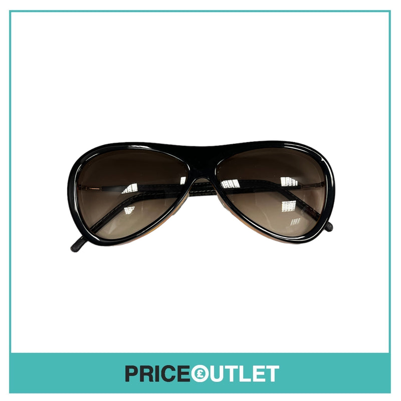 Black and Brown Sunglasses With Gold Details