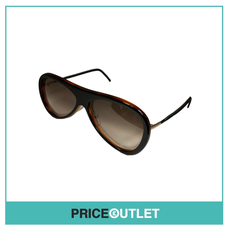 Black and Brown Sunglasses With Gold Details