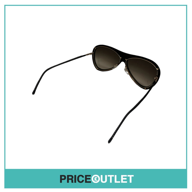 Black and Brown Sunglasses With Gold Details