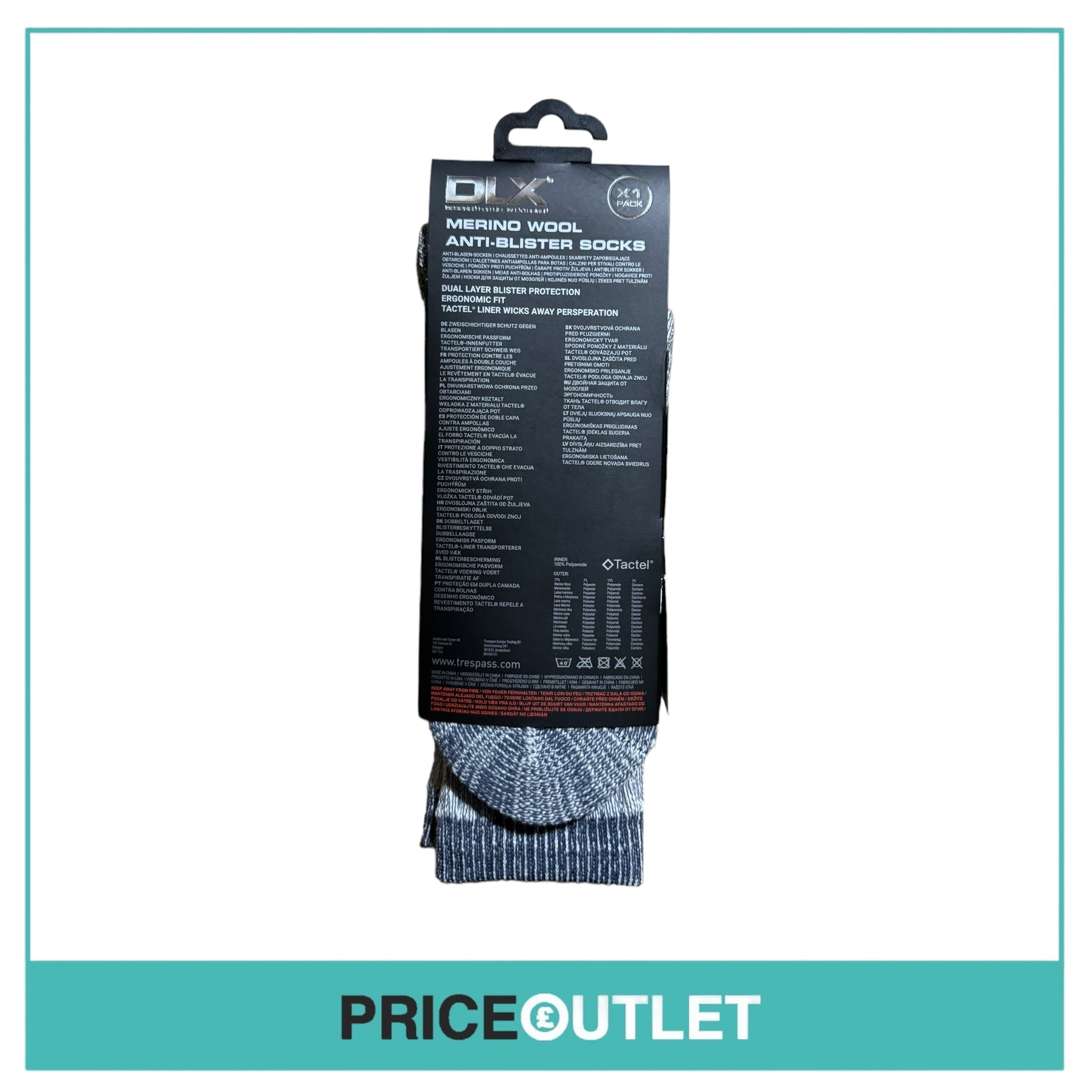 Trespass Merino Wool Anti-blister Socks - BRAND NEW IN PACKAGING