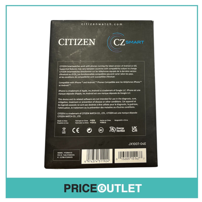 Citizen - CZ SmartWatch - Black Silicone Strap SmartWatch (Slight Damage)