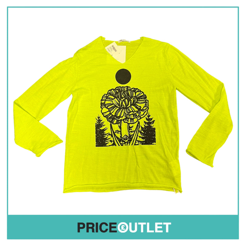 Comme des Garçons Jingle Flowers - Mens Yellow Jumper - Size L - BRAND NEW WITH TAGS