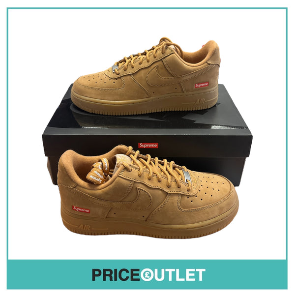Nike Air Force 1 Low SP - Supreme - Flax-Gum Light Brown - Size UK 6 - BRAND NEW WITH BOX (Damaged)