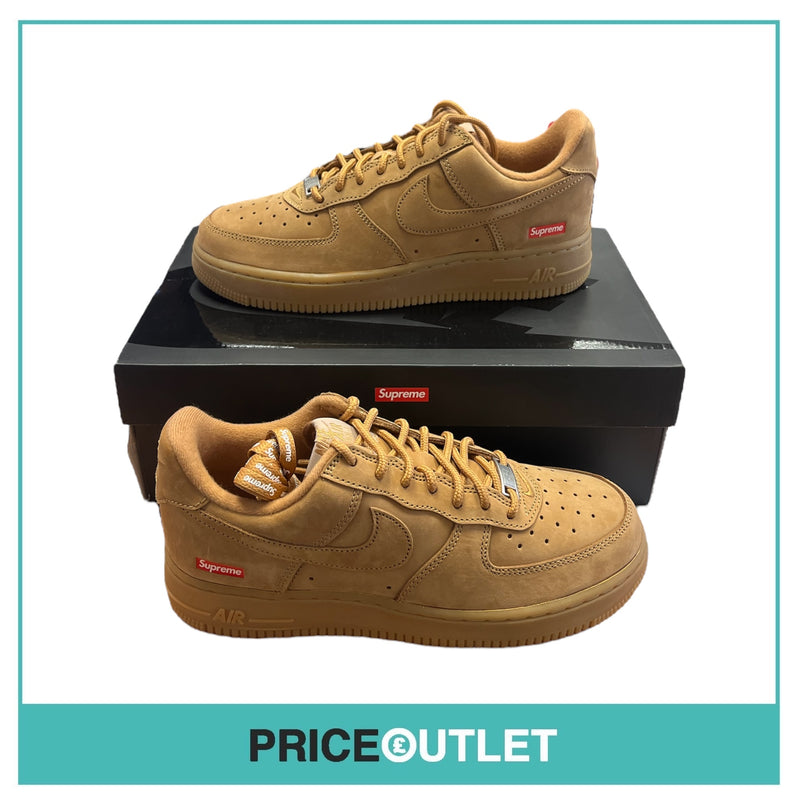 Nike Air Force 1 Low SP - Supreme - Flax-Gum Light Brown - Size UK 6 - BRAND NEW WITH BOX (Damaged)