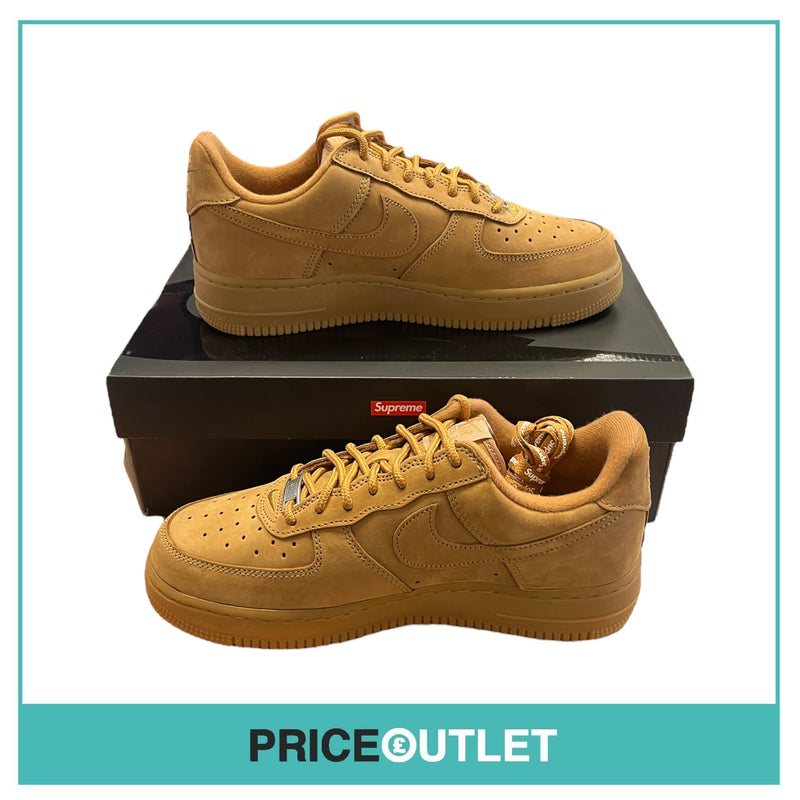 Nike Air Force 1 Low SP - Supreme - Flax-Gum Light Brown - Size UK 6 - BRAND NEW WITH BOX (Damaged)