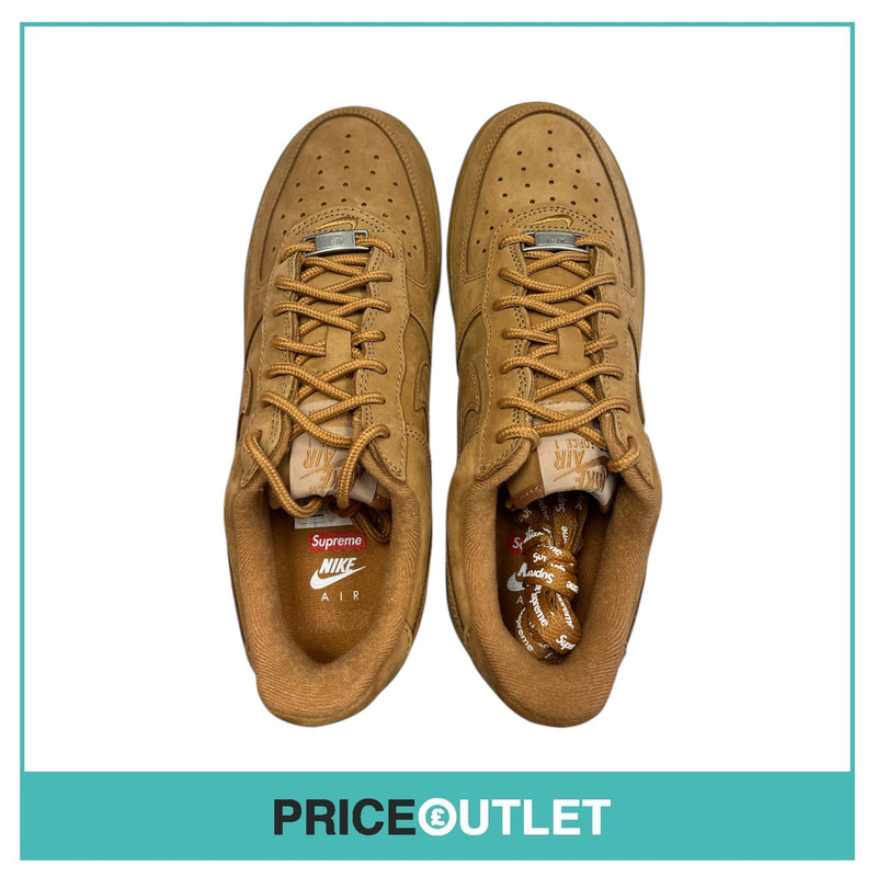 Nike Air Force 1 Low SP - Supreme - Flax-Gum Light Brown - Size UK 6 - BRAND NEW WITH BOX (Damaged)