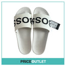 Hugo Boss - Boss White Logo Sliders - Size UK 8 - BRAND NEW WITH TAGS (Slight Damage)