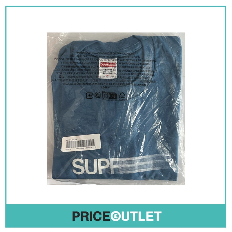 Supreme - Motion Logo Tee - Blue - Size M - BRAND NEW & SEALED