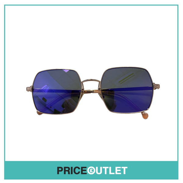 Blue Lens Rose Gold Frame Sunglasses