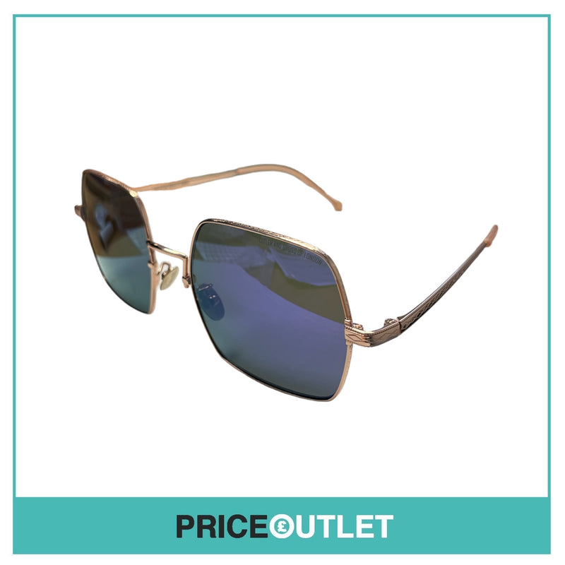 Blue Lens Rose Gold Frame Sunglasses