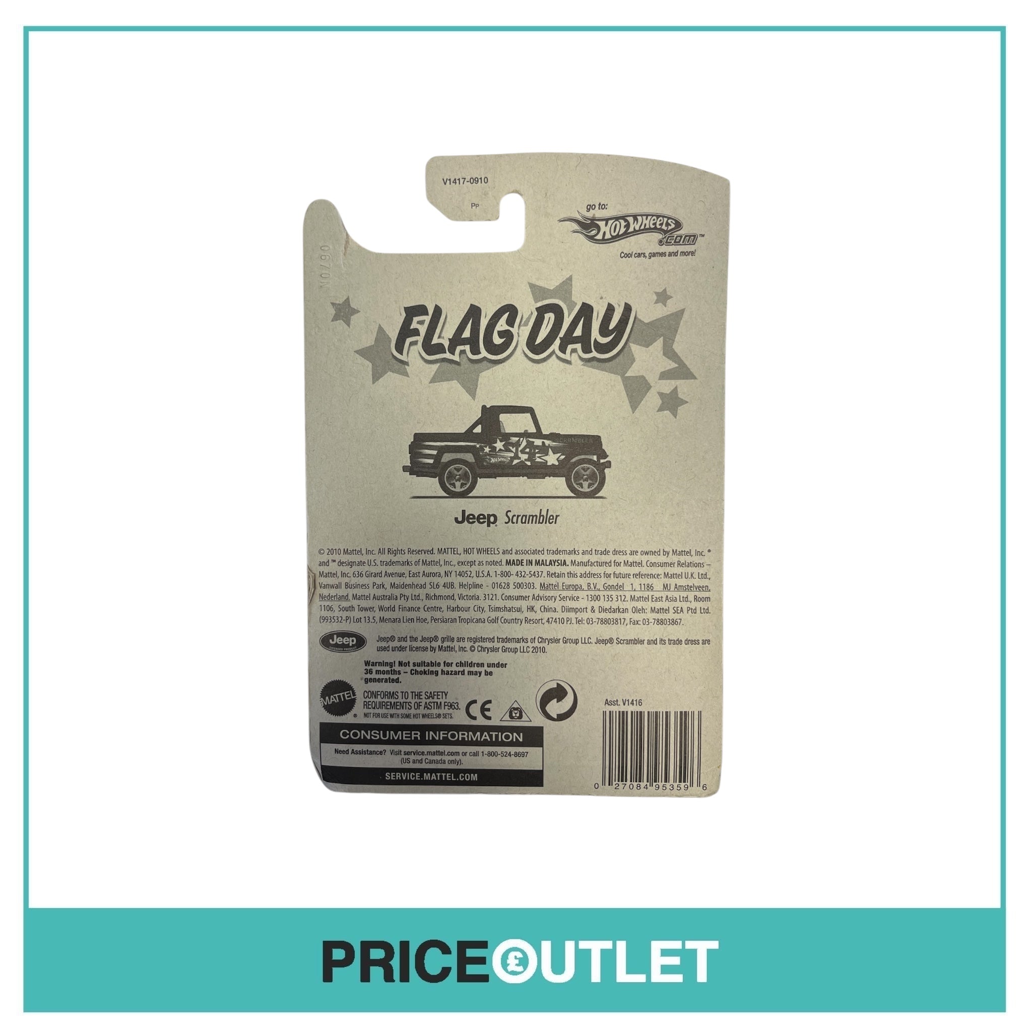 Hot Wheels - Flag Day - Jeep Scrambler - Damaged