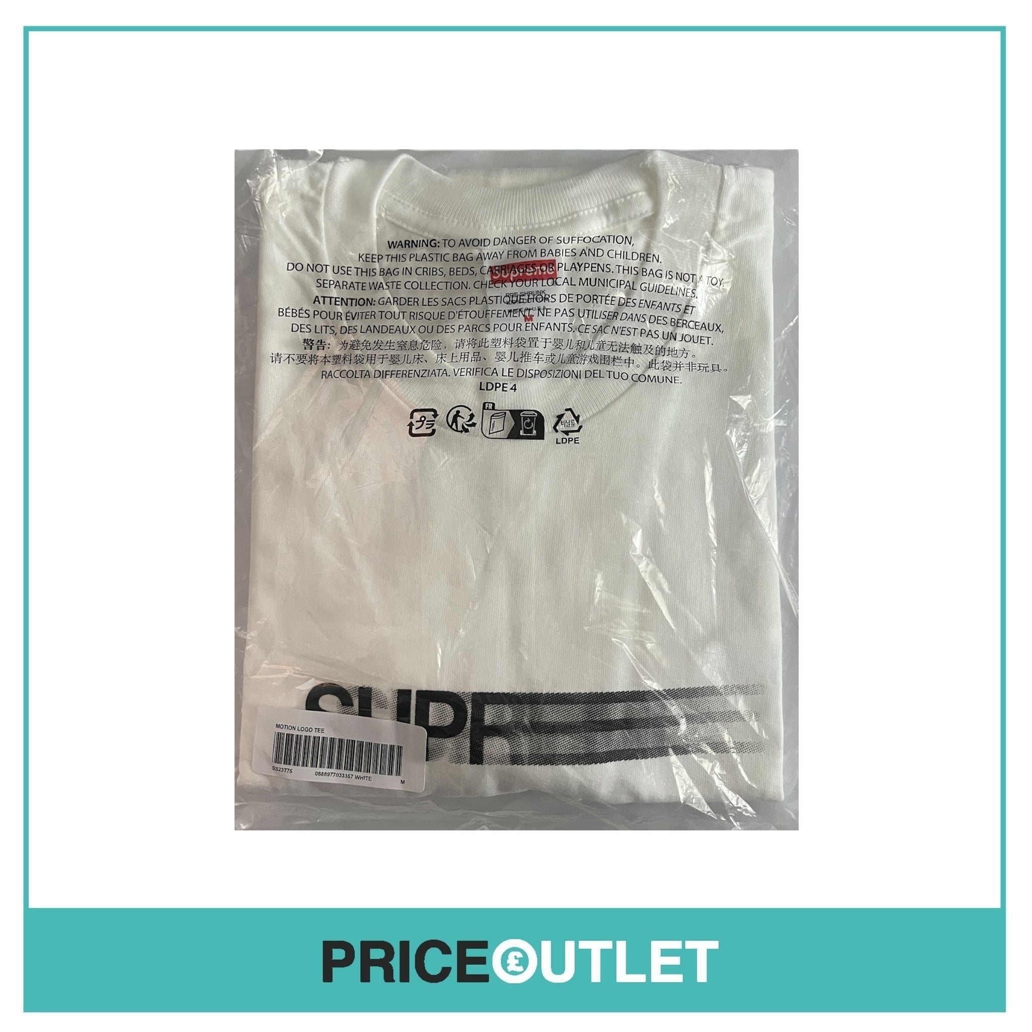 Supreme - Motion Logo Tee In White - Size M - BRAND NEW & SEALED