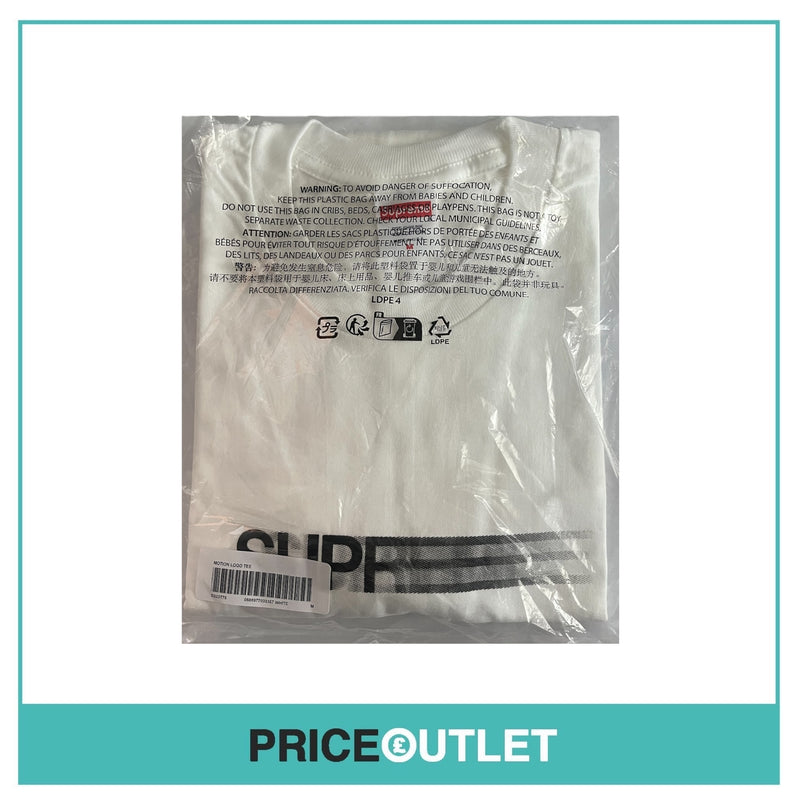 Supreme - Motion Logo Tee In White - Size M - BRAND NEW & SEALED