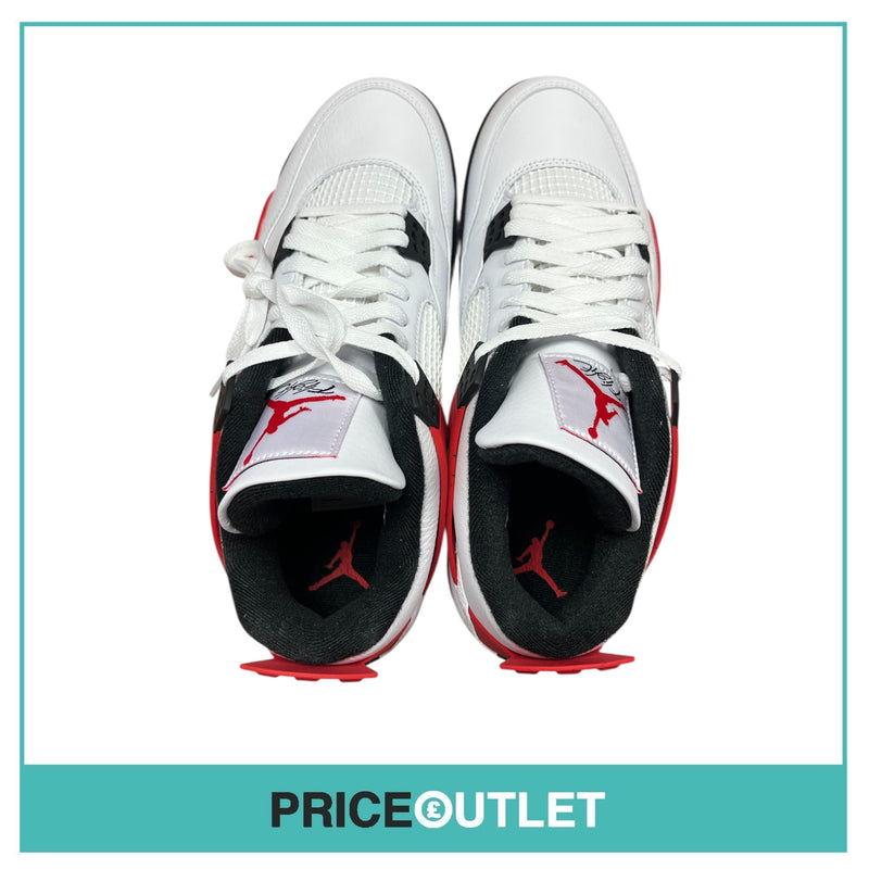Nike - Air Jordan 4 Retro - DH6927 161 - Size UK 8 - White, Fire Red & Black - BRAND NEW WITH BOX (Slight Damage)